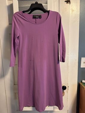 Attitudes by Renee Lavender Scoop Neck Midi Dress